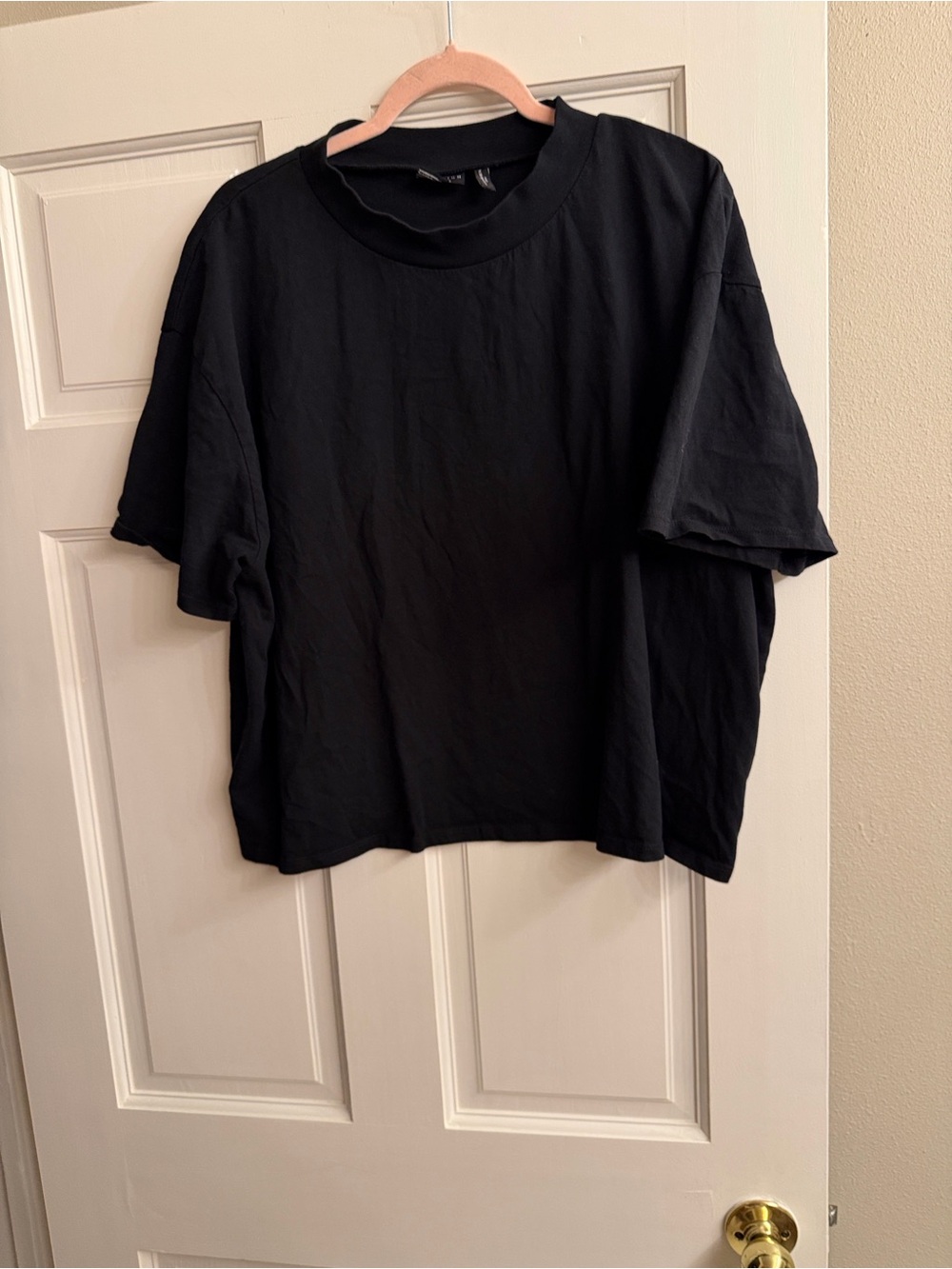 ASOS Black Short Sleeve Boxy Crewneck Tee